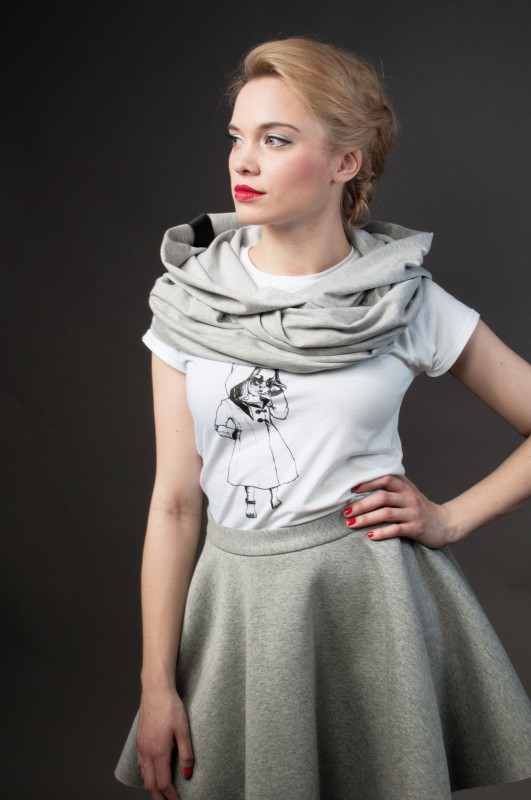 Kaptur lekki jasnoszary