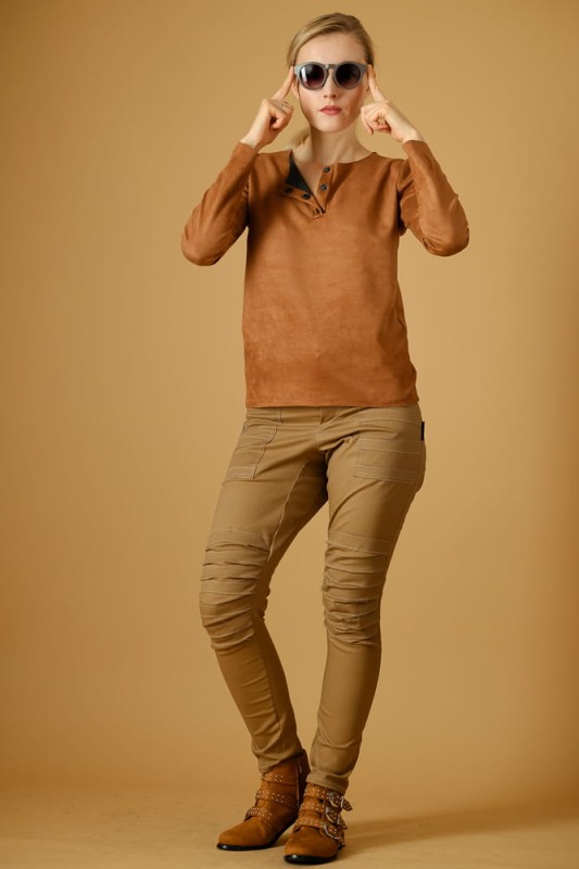 Bluzka karmelowa damska