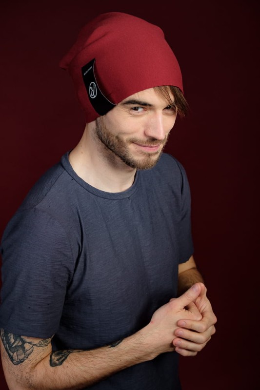 Dzianinowa czapka beanie męska z polskiej dzianiny