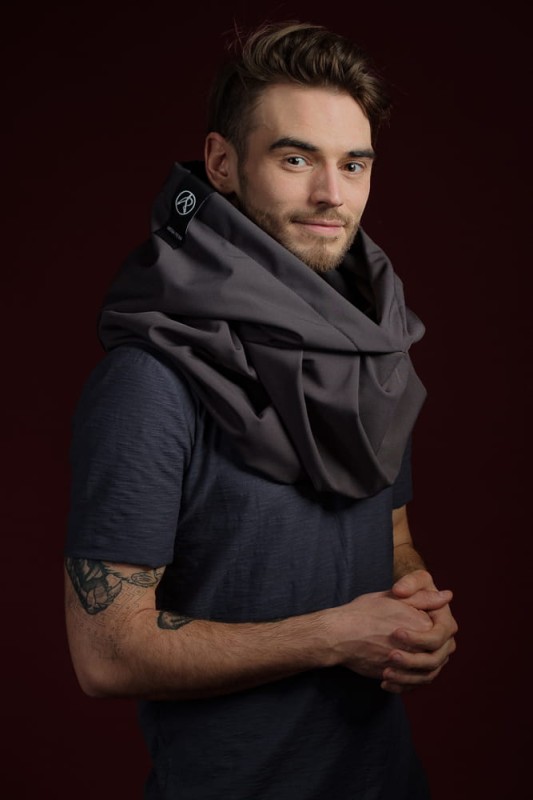 Wodoodporny Kaptur Męski Grafit – Przeciwdeszczowy Komin Szyty w Polsce