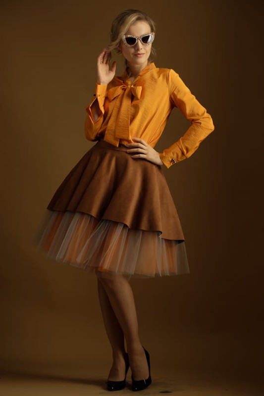 Spódnica wzburzona herbaciana