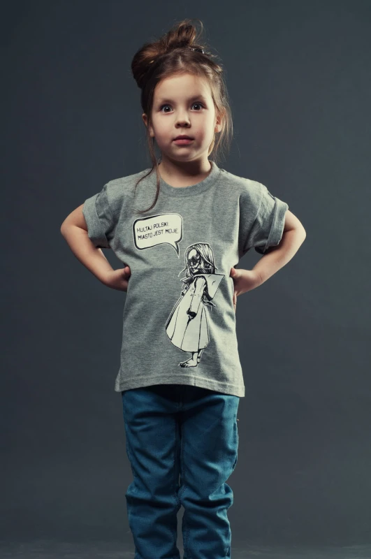 T-shirt MIASTO JEST MOJE dziecięcy szary