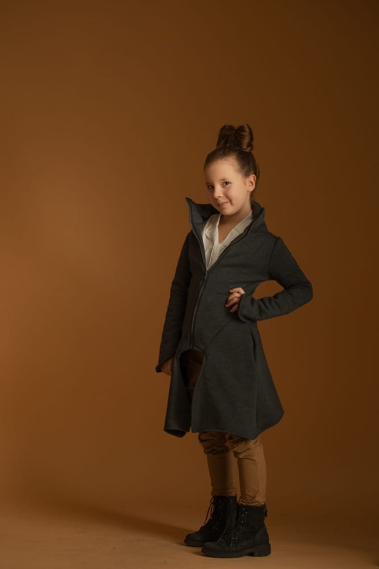 Płaszcz dziewczęcy Wichrun grafit