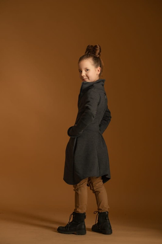 Płaszcz dziewczęcy Wichrun grafit