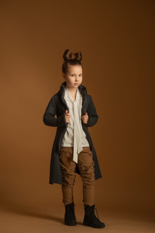 Płaszcz dziewczęcy Wichrun grafit