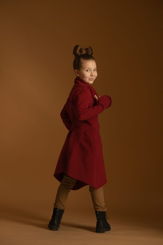 Płaszcz dziewczęcy Wichrun bordo