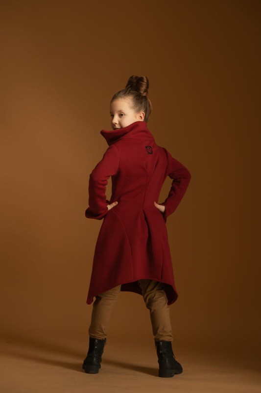 Płaszcz dziewczęcy Wichrun bordo