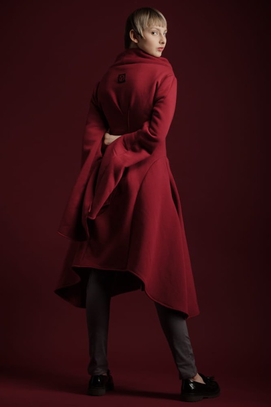 Płaszcz Wichrun bordo Komplet Mama/Córka