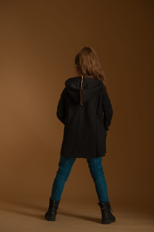 Bluza bokserska dziecięca czarna z mandarynką