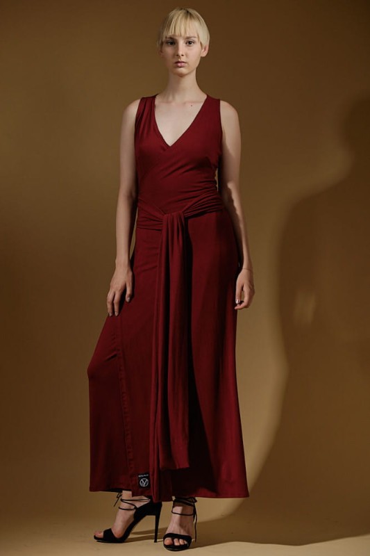 Bordowa Sukienka Zalotna