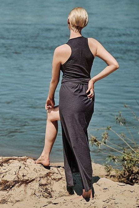 Grafitowa Sukienka Zalotna