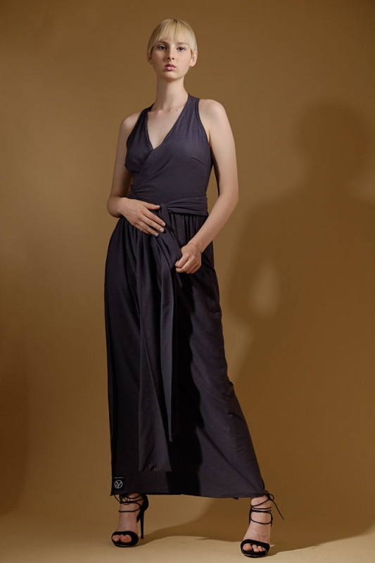 Grafitowa Sukienka Zalotna