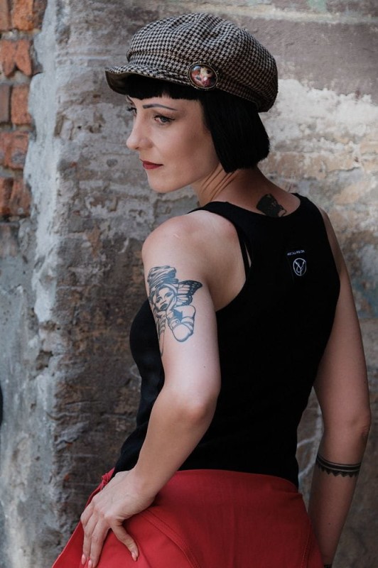 Bokserka czarna damska z bawełnianego ściągacza