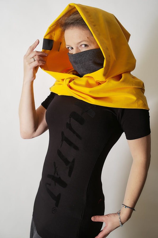 Kaptur mandarynkowy lekki z golfem