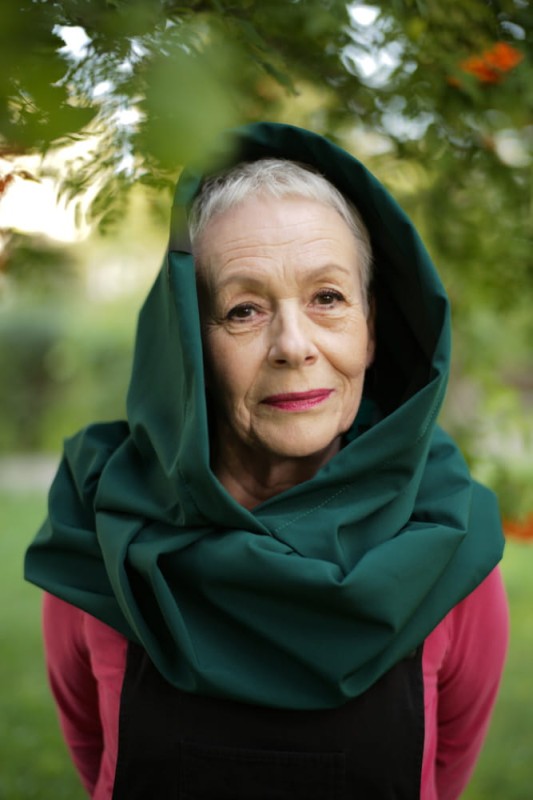 Przeciwdeszczowy Komin z Kapturem zielony damski