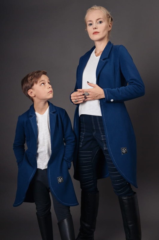  Płaszcz REVOLTER granat Komplet Mama/Dziecko 