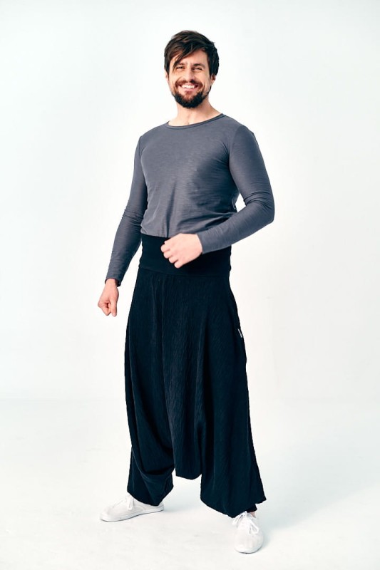 Spodnie Alladynki  Męskie z polskiej ciepłej dzianiny