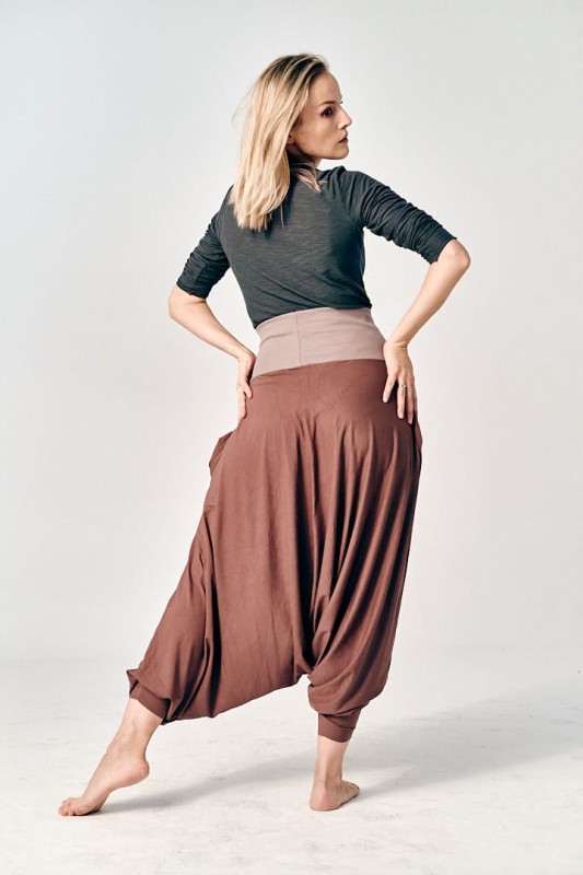 Spodnie Haremki Czekoladowe