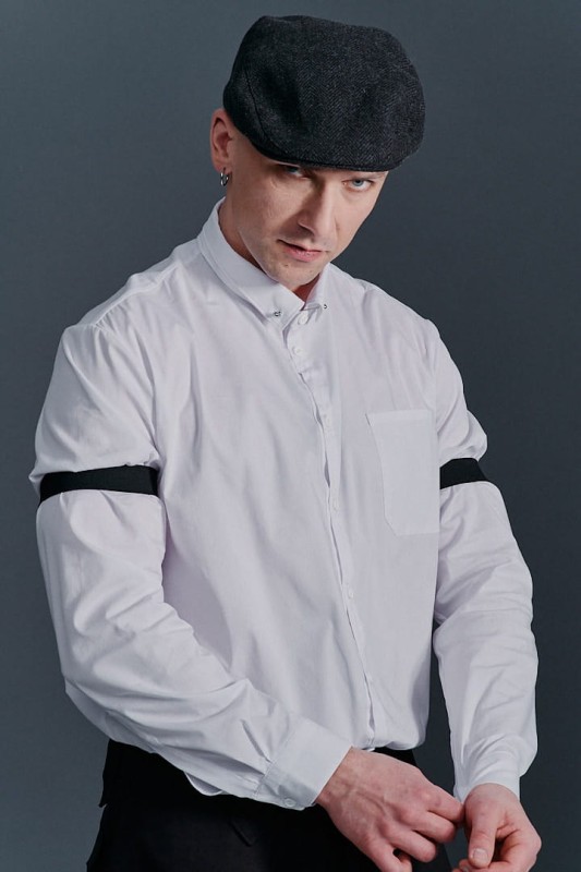 Koszula męska z dziurkami do szpilki krawatowej