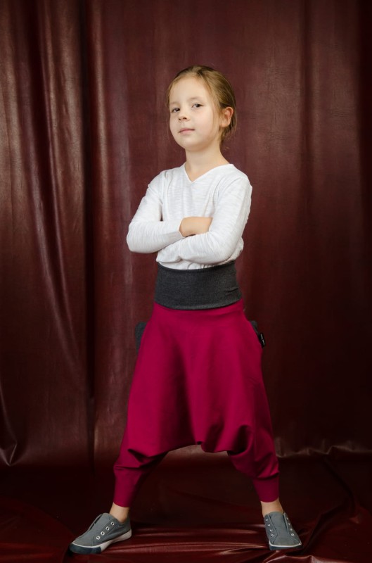 Haremki Bordo Komplet Mama/Dziecko