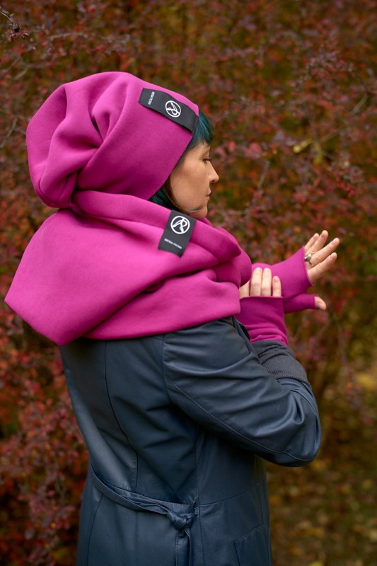 Ciepła czapka Beanie damska fuksjowa