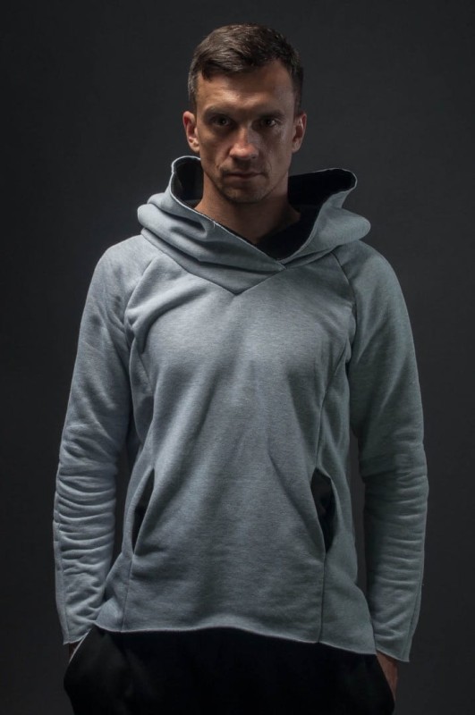 Bluza bokserska męska szara – wygodny krój i czarne akcenty