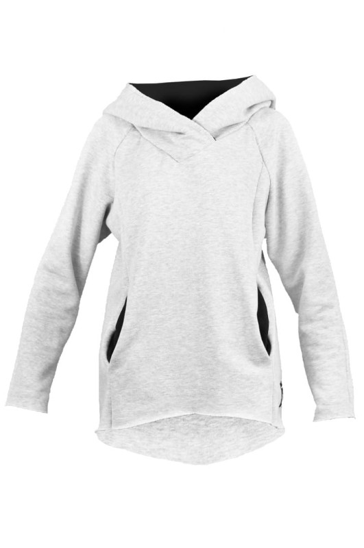 Męski hoodie szary z czarnymi wykończeniami – Hultaj Polski