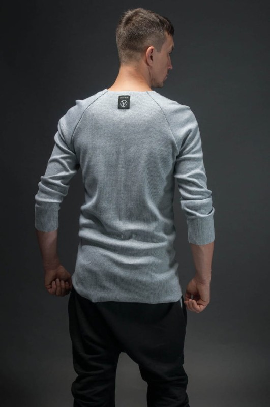 Bluzka męska szary perłowy oversize z unisexowym krojem