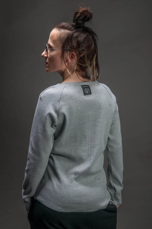 Longsleeve streetwear jasnoszary damski z długim rękawem