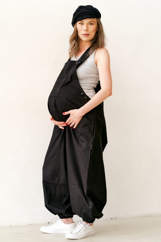 Spodnie Ciążowe ogrodniczki na szelkach szyte w Polsce