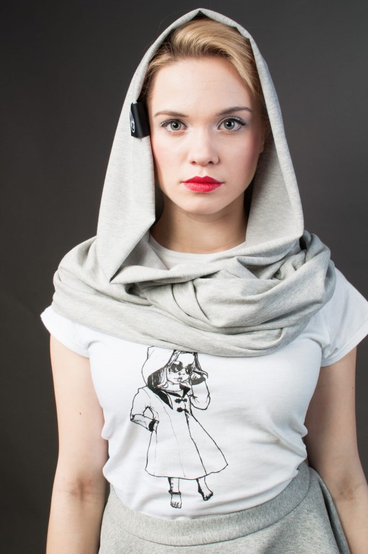 Kaptur lekki jasnoszary