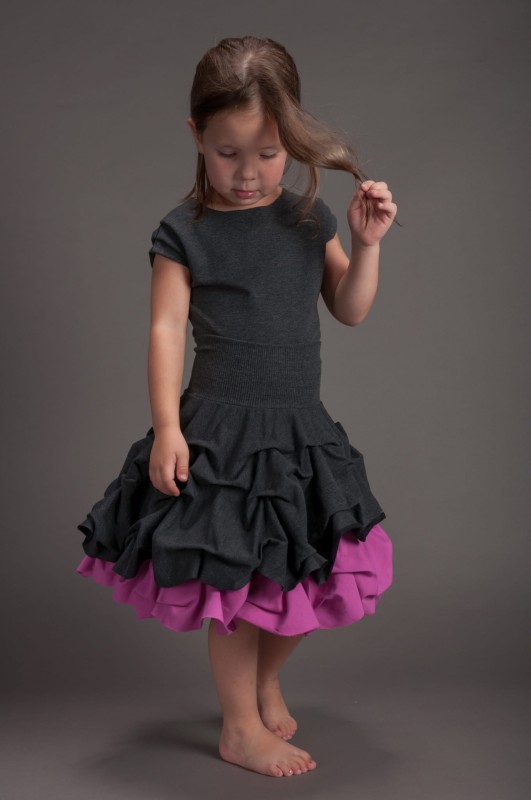 Spódnica podwójnie spieniona dziecięca orchidea 