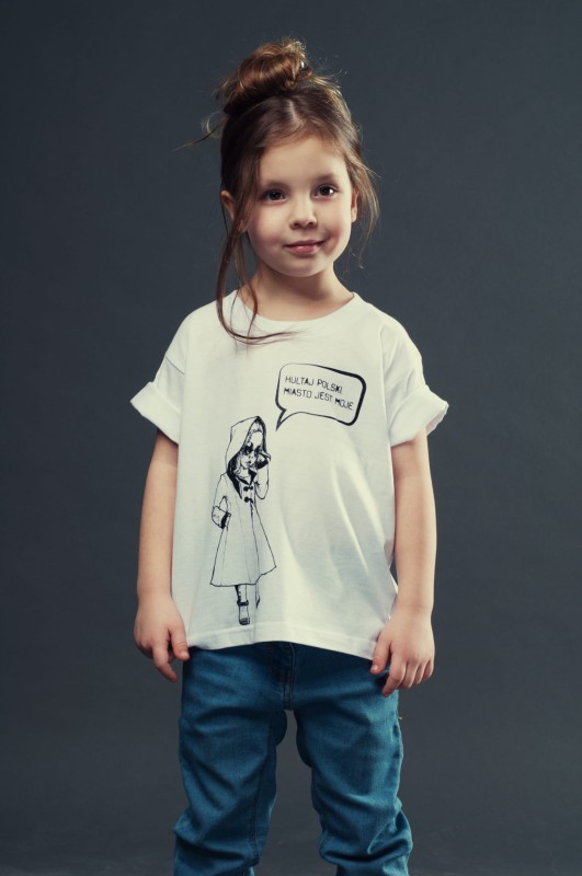 T-shirt MIASTO JEST MOJE dziecięcy biały