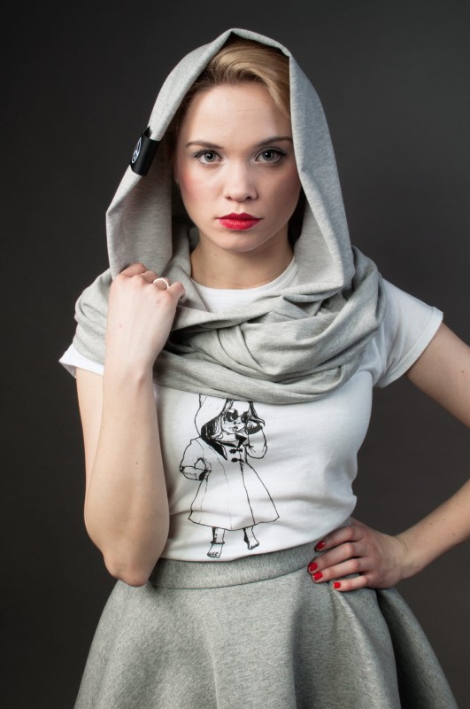 Kaptur lekki jasnoszary