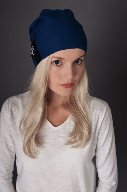 Czapka beanie granatowa damska