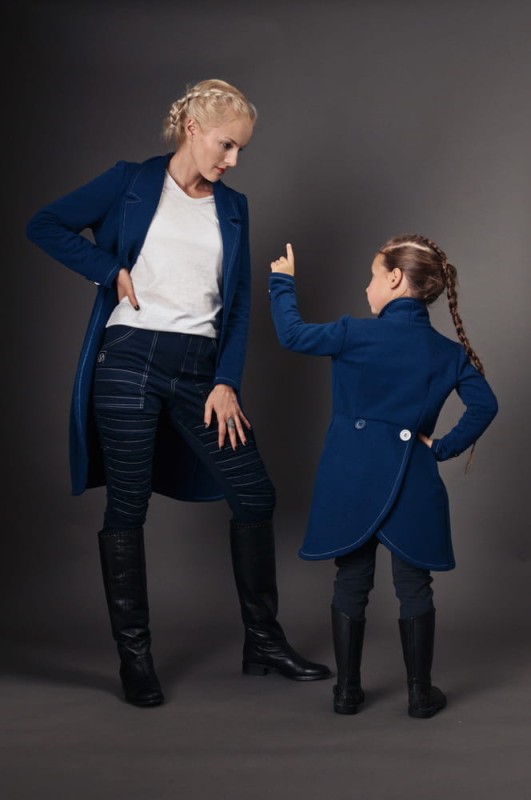  Płaszcz REVOLTER granat Komplet Mama/Dziecko 