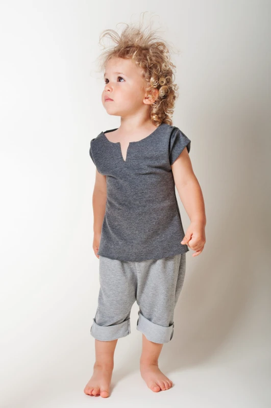 Podkoszulka wycięta dziecięca ciemnoszara
