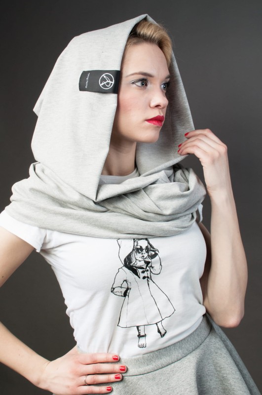 Kaptur lekki jasnoszary