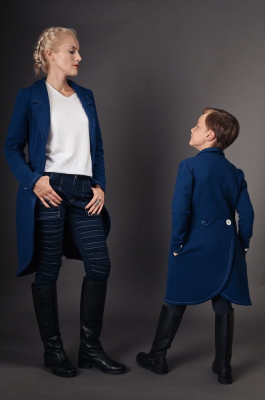  Płaszcz REVOLTER granat Komplet Mama/Dziecko 