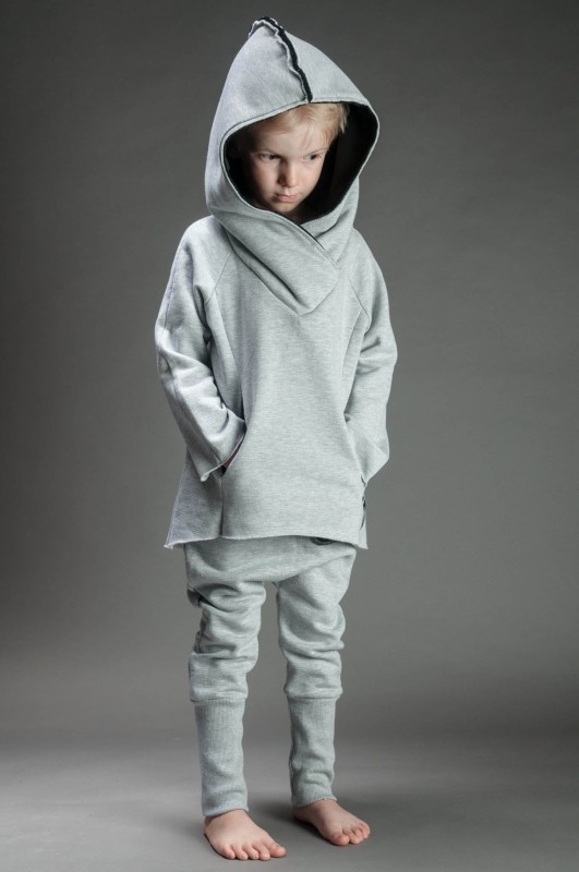 Bluza bokserska dziecięca szara z czernią