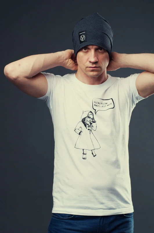 T-shirt MIASTO JEST MOJE męski biały