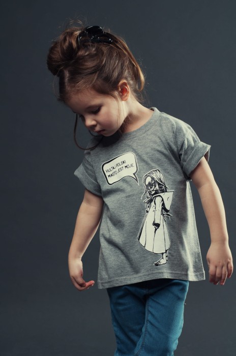 T-shirt MIASTO JEST MOJE dziecięcy szary
