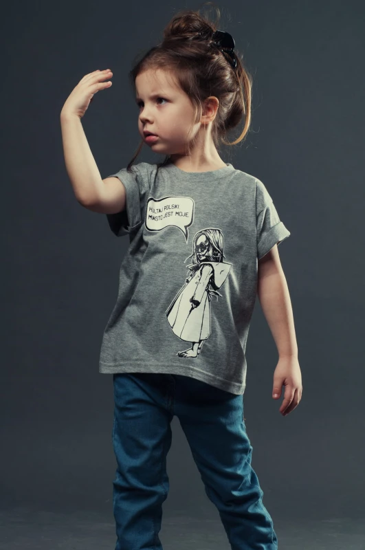 T-shirt MIASTO JEST MOJE dziecięcy szary