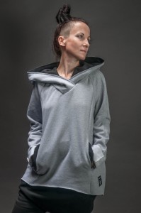 Bluza bokserska damska szara z czernią