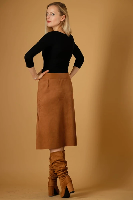 Spódnica Karmelowa Midi