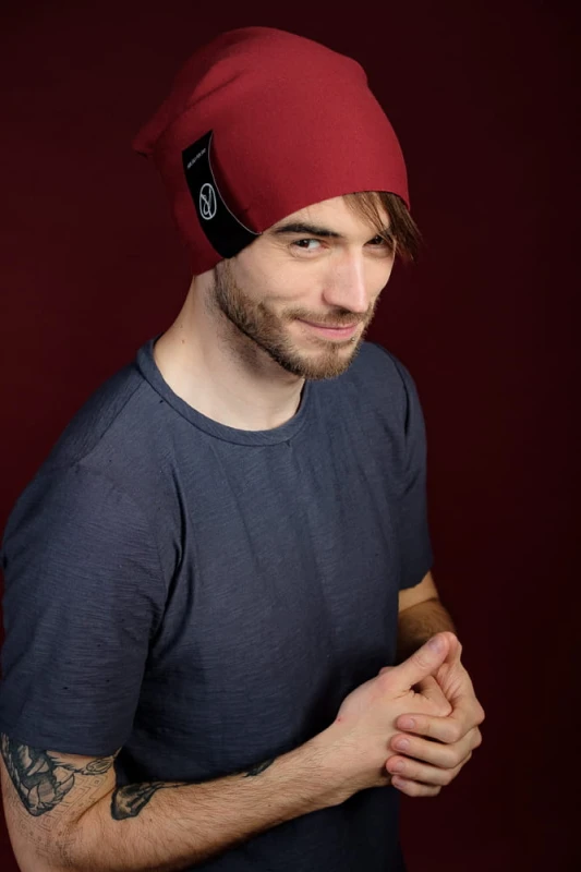 Dzianinowa czapka beanie męska z polskiej dzianiny