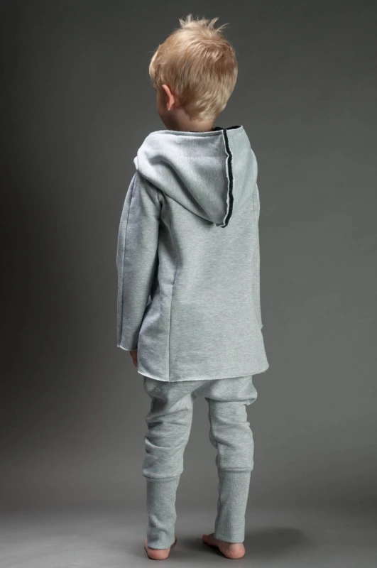 Bluza bokserska dziecięca szara z czernią