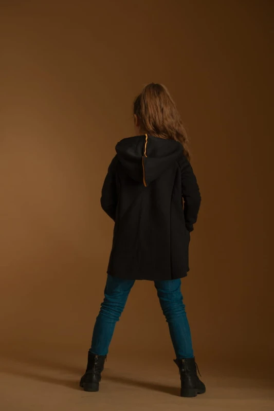 Bluza bokserska dziecięca czarna z mandarynką