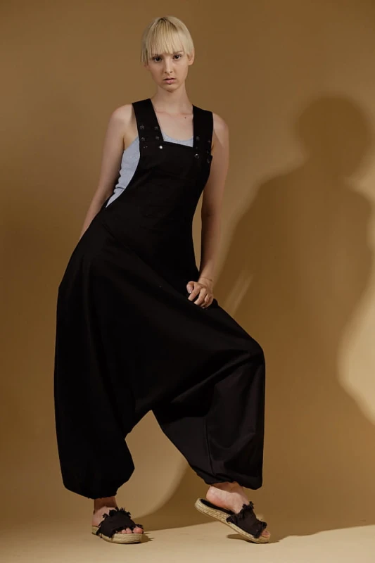 Czarne Spodnie Damskie na lato