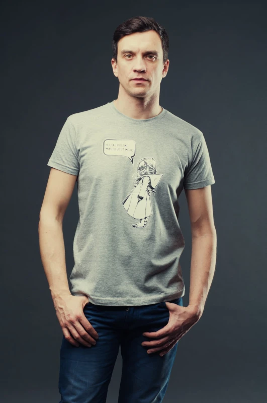 T-SHIRT MIASTO JEST MOJE męski szary